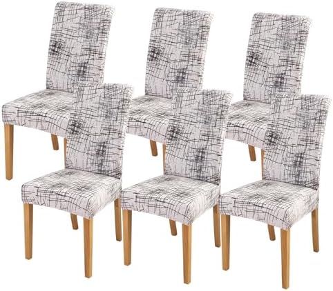 FORCHEER Chair Covers for Dining Chairs Set of 6,Beige Stretch Dining