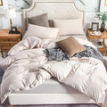 PURE ERA Jersey Knit Duvet Cover Set Heather Beige Oversized Queen