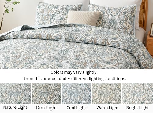 3-Piece Fine printed Oversize (100" X 95") Quilt Set Reversible