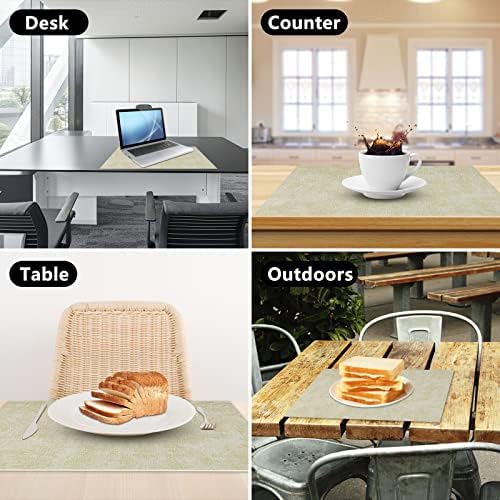 Leather Heat Resistant Placemats Set of 6 Waterproof Wipeable Washable