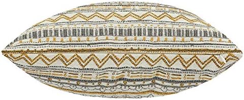 Mika Home Pack of 2 Throw Pillow Covers, Striped, 20x20 Inches, Gold
