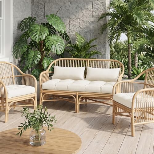 5 Pcs Wicker Furniture Cushions Waterproof Outdoor Loveseat Cushions