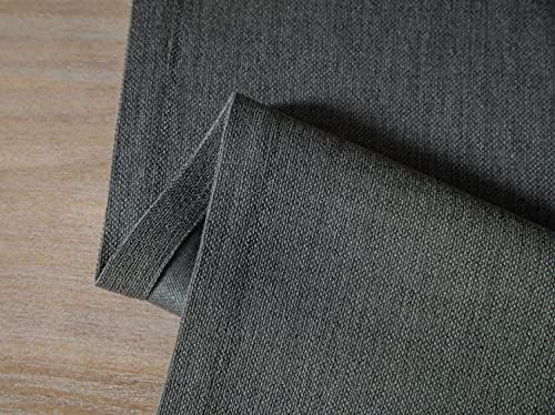 ZeeMart Burlap Style Farmhouse Table Runner, 14x72 Inches Graphite