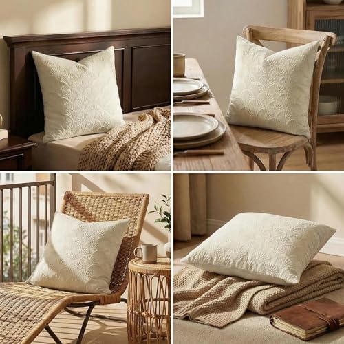 Floral Patterned Lumbar Throw Pillow Covers 20x20 Set of 2, 3D