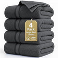 LANE LINEN Oversized Bath Sheets Set Absorbent Quick Dry 4 Pack - Cool