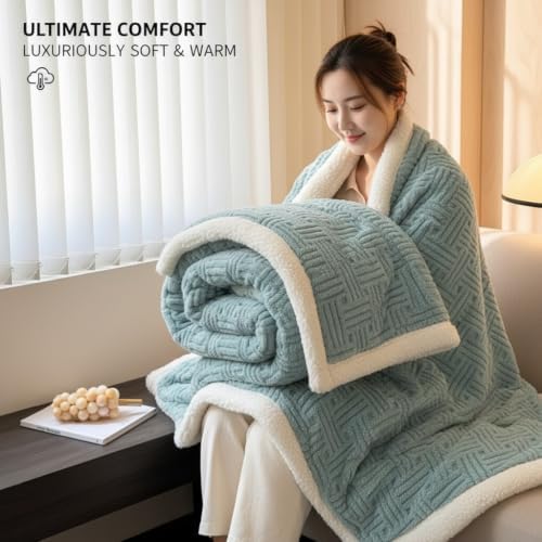Luxurious King Size Fleece Blanket Soft Fluffy Warm Throw for Bed Cozy