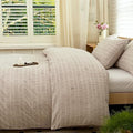 NSNLGSGC Beige Boho Duvet Cover King, Vintage Striped Comforter Cover