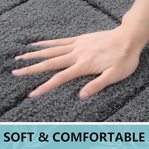 Buganda Microfiber Bathroom Rugs 59x24, Soft Shaggy Absorbent Bath