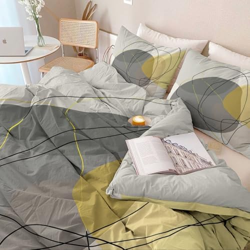 Soft Duvet Cover Queen Size 90" x 90" - Minimalist Abstract Lines
