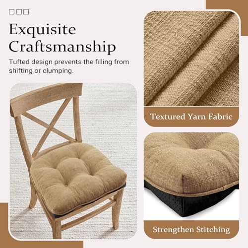 Wellsin Chair Cushions for Dining Chairs, Non-Slip Kitchen Chair Pads