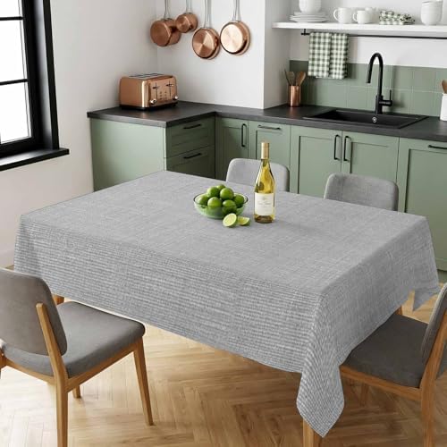 Solid Color Gray Rectangle Tablecloth 60x120 Inches,Vintage Linen