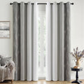 MIULEE Grey and Greyish White Ombre Blackout Curtains 52Wx96L Set of 2