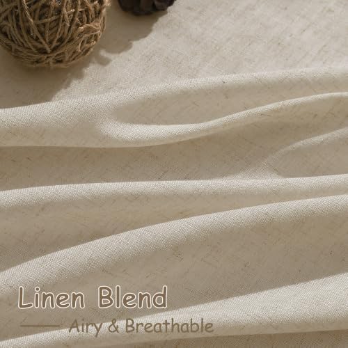 Nanspring Linen Curtains 50 x 96 Inch Long for Living Room Taupe