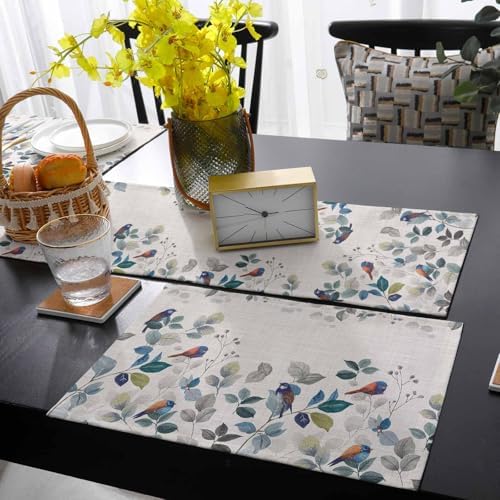 Farmhouse Plants Table Runner and Placemats Set of 4 Countrysid Ombre