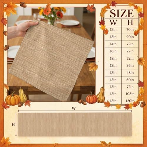 Sand Beige Cotton Linen Long Table Runner 13 x 108 inch Boho Modern