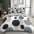 Bedding Gray Texture Duvet Cover Set Queen, 3 Pieces Modern Abstract