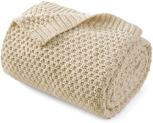 Chunky Chenille Knit Throw Blanket for Couch 50"x60"