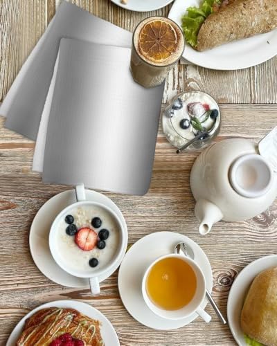 Grey White Hand Towels Set, Waffle Weave Kitchen Towels 2 Pieces, Gray