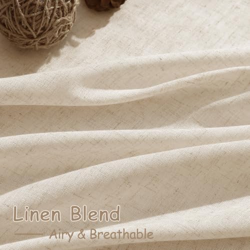 Nanspring Extra Long Linen Curtains 120 Inches 10ft Birch Beige 2