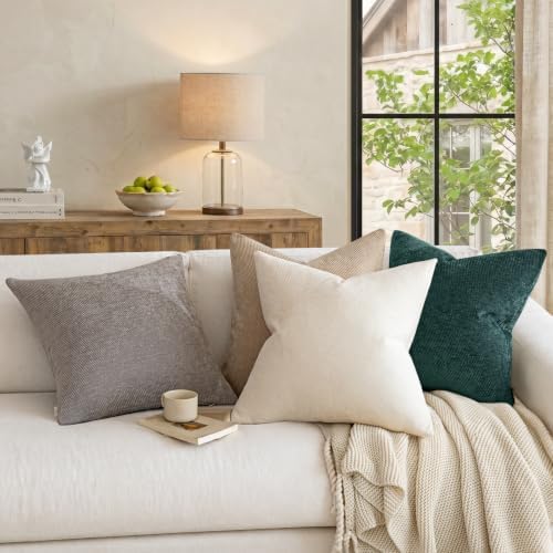 a moment Pack of 2 Decorative Chenille Throw Pillow Covers with Twill