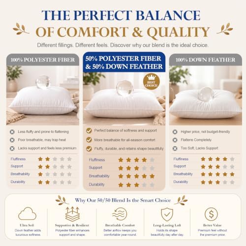 BETU 20x20 Pillow Inserts,Set of 2 Feather Down Throw Pillows for
