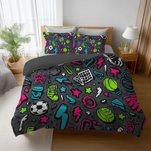 Super Soft Duvet Cover Set Microfiber Quilt Cover Abstract Cute