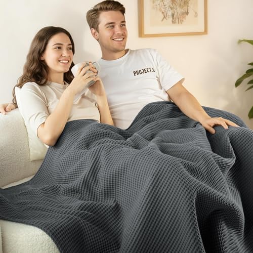Exclusivo Mezcla 100% Cotton Waffle Blanket King Size for Bed