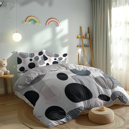 Duvet Cover Set Zipper Closure Light Gray Queen Quilt Cover Set Modern
