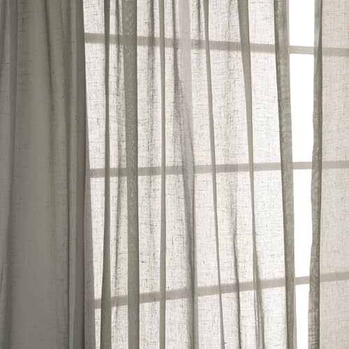 Home Fashion Set of 2 Linen-Textured Curtain Panels – Antique Bronze