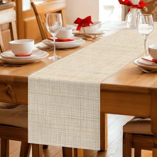 Beige Rustic Table Runner 108 Inches Long Farmhouse Dress Scarves