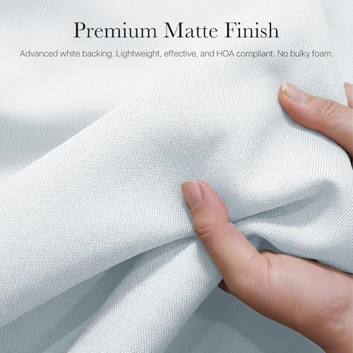 NICETOWN Farmhouse 100% Blackout Linen Curtains for Bedroom, Off