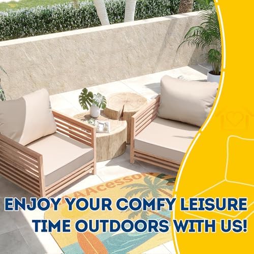 AAAAAcessories Outdoor Chair Cushions, 24 x 24 x 5 + 19 in, Set of 4