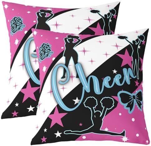 Cheerleading Throw Pillow Covers Set of 2 22 x 22-Inch Kids