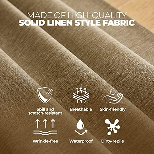 Decorelia Faux Linen Square Tablecloth for Dining Room,Waterproof