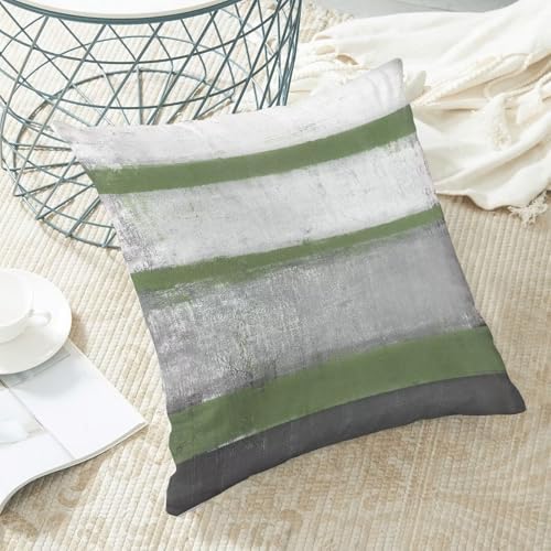 AEIOAE Sage Green Grey Pillow Covers 18x18 Set of 2 Beige Abstract Art