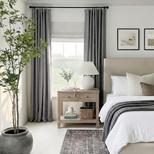 INOVADAY 100% Blackout Curtains for Bedroom Black Out Curtain 120 Inch