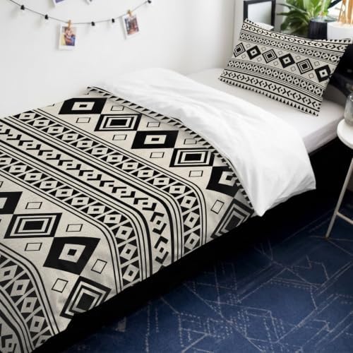 Boho Ethnic Tribe Duvet Cover Queen Size,Quilt Cover 90"x90" with
