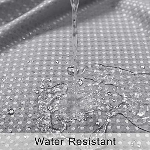Mrs.Naturall Grey Shower Curtain for Bathroom, Modern Waffle Fabric