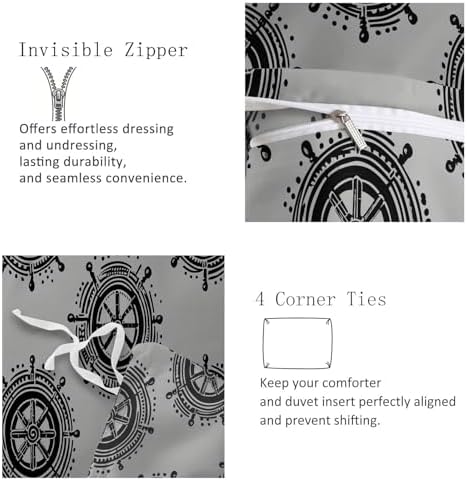 King Duvet Cover Set Minimalist Wheel Pattern Soft Microfiber