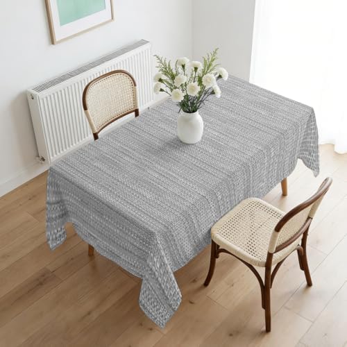 Light Grey Tablecloths 60" x 120”, Country Vintage Minimalist Solid