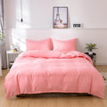 3‐Piece Solid Duvet Cover Set, Solid Color Soft Brushed Microfiber