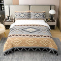 jejeloiu Boho Duvet Cover 100% Cotton Queen Size Aztec Bedding Set for