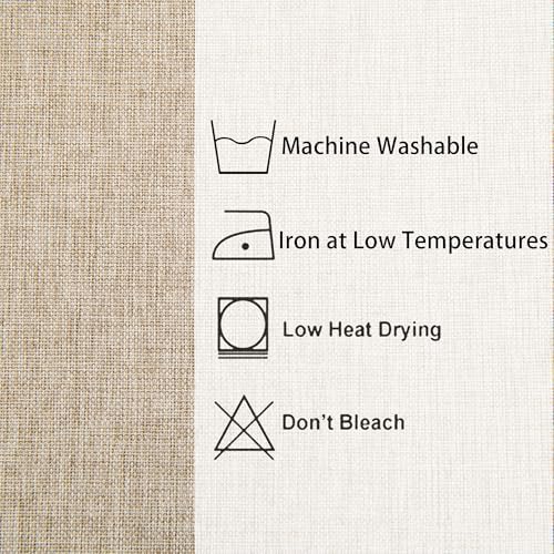 Hiasan Beige Faux Linen Rectangle Tablecloth 54 x 108 Inch for Dining