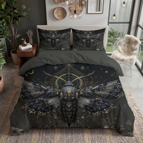 Dark Gray Mysterious Luxury Animals Duvet Cover Set For Women Girls