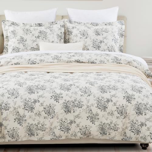 DAUAOTO Duvet Cover Queen Size Set - 90"x90" Cover + 2 Shams, 100%