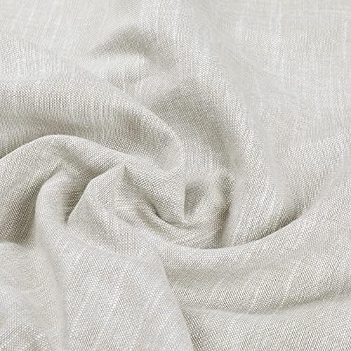TWOPAGES Natural Cotton Linen Curtains 120 Inches Long Pinch Pleat