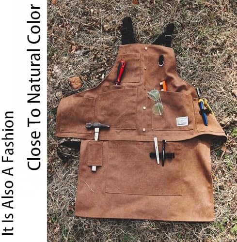 Multifunctional Work Apron Canvas Adjustable Back Straps Multiple