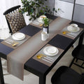 Ombre Brown Grey Placemats Set of 6 with 90 Inches Long Table Runners