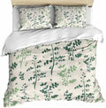 Sage Green Botanical Bedding Duvet Cover Queen Size - 1 Quilt Cover