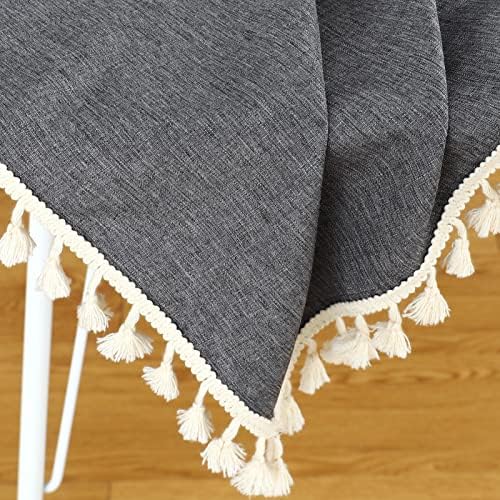 Rectangle Tassel Tablecloth, Washable Waterproof Wrinkle Free Table